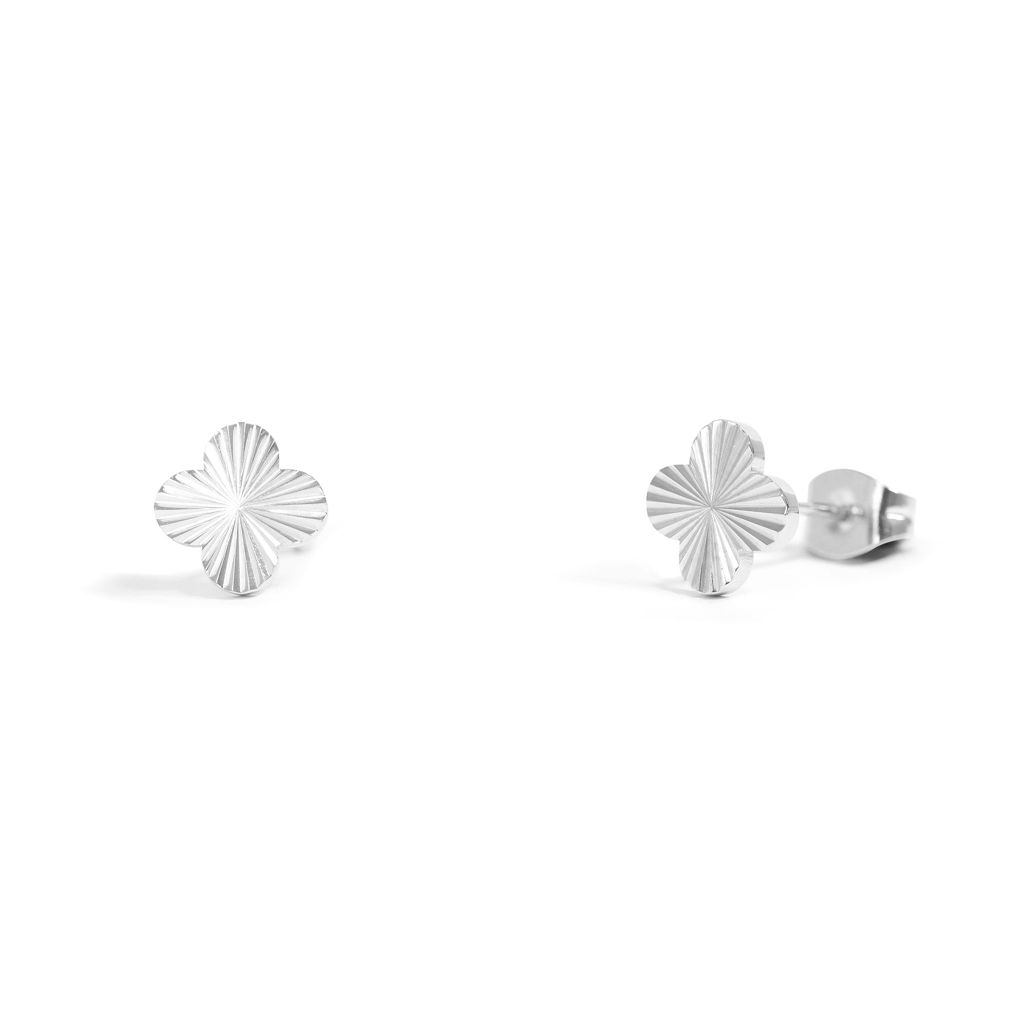 Clover Stud Earrings – 18K Gold PVD Coated Hypoallergenic Stainless Steel Jewelry