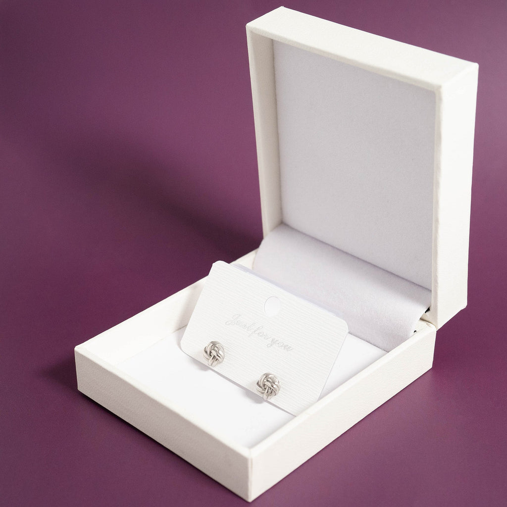 Gold Knot Earrings – 18K Gold PVD Coated Stainless Steel Studs, Hypoallergenic Jewelry