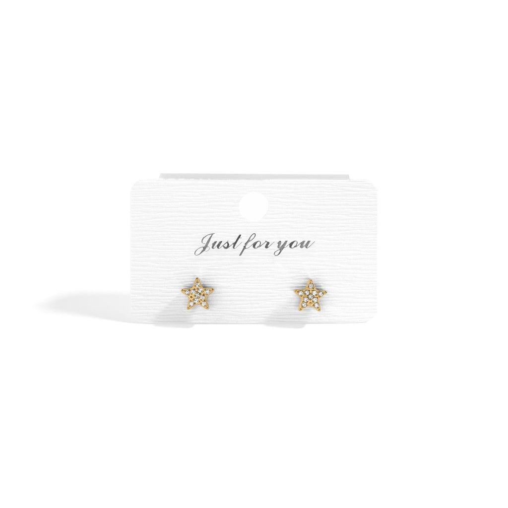 18K Gold Stud Earrings – Star Shaped Stainless Steel Hypoallergenic Jewelry
