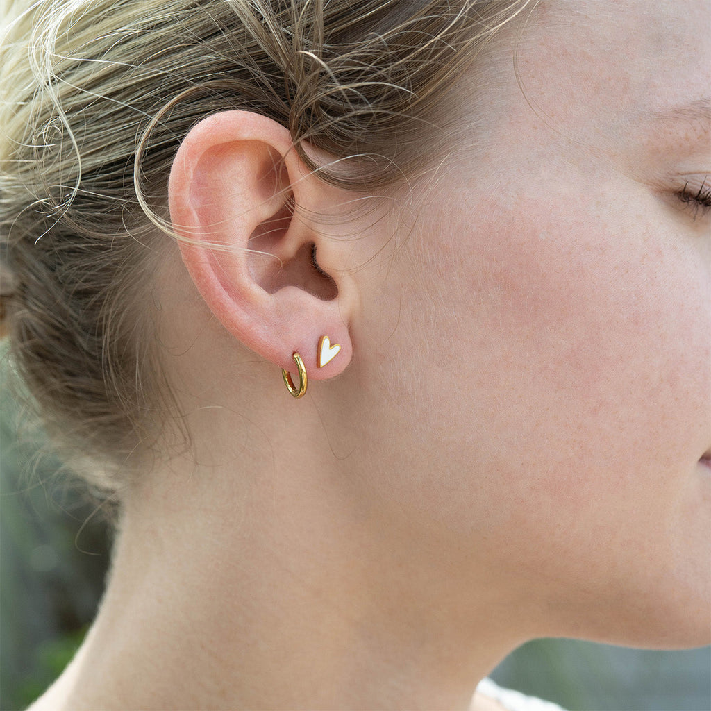 Gold Heart Stud Earrings – 18K PVD Coated Stainless Steel Hypoallergenic Jewelry