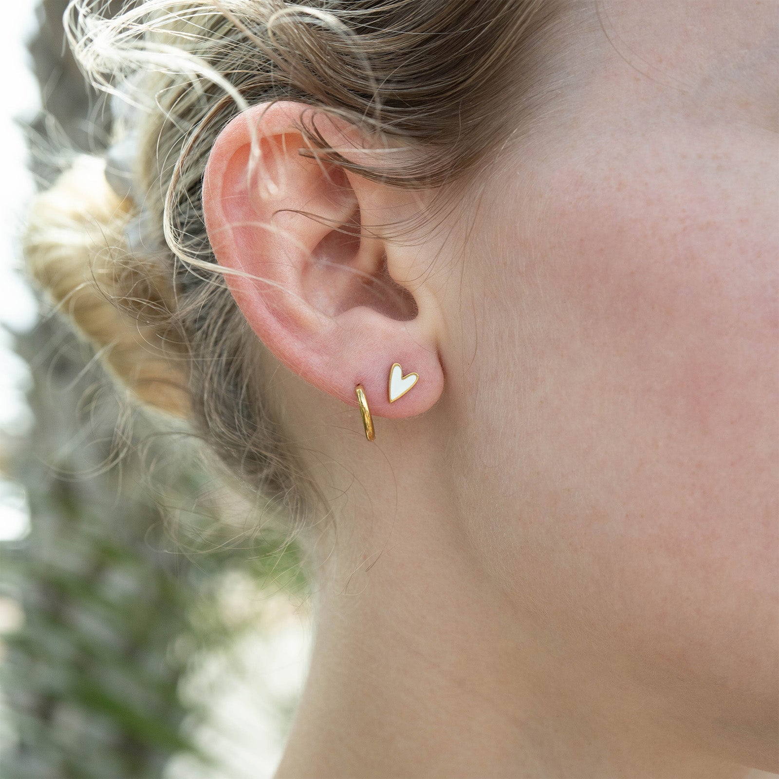 Gold Heart Stud Earrings – 18K PVD Coated Stainless Steel Hypoallergenic Jewelry