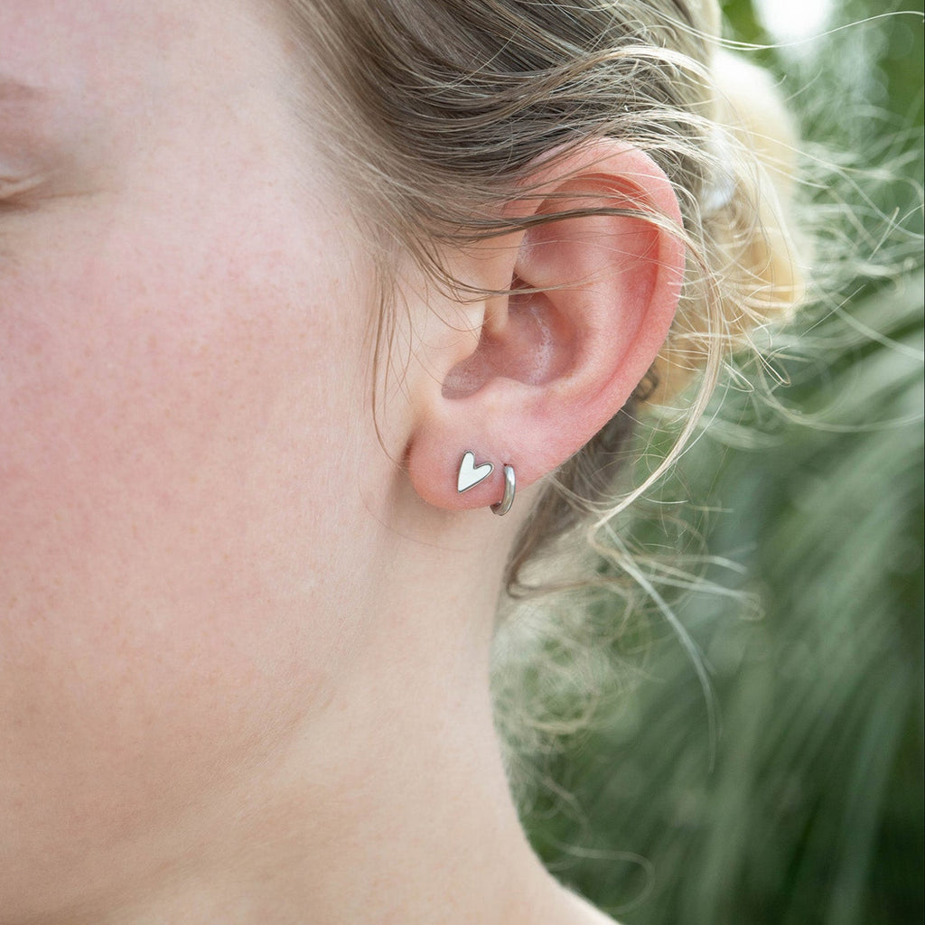 Gold Heart Stud Earrings – 18K PVD Coated Stainless Steel Hypoallergenic Jewelry