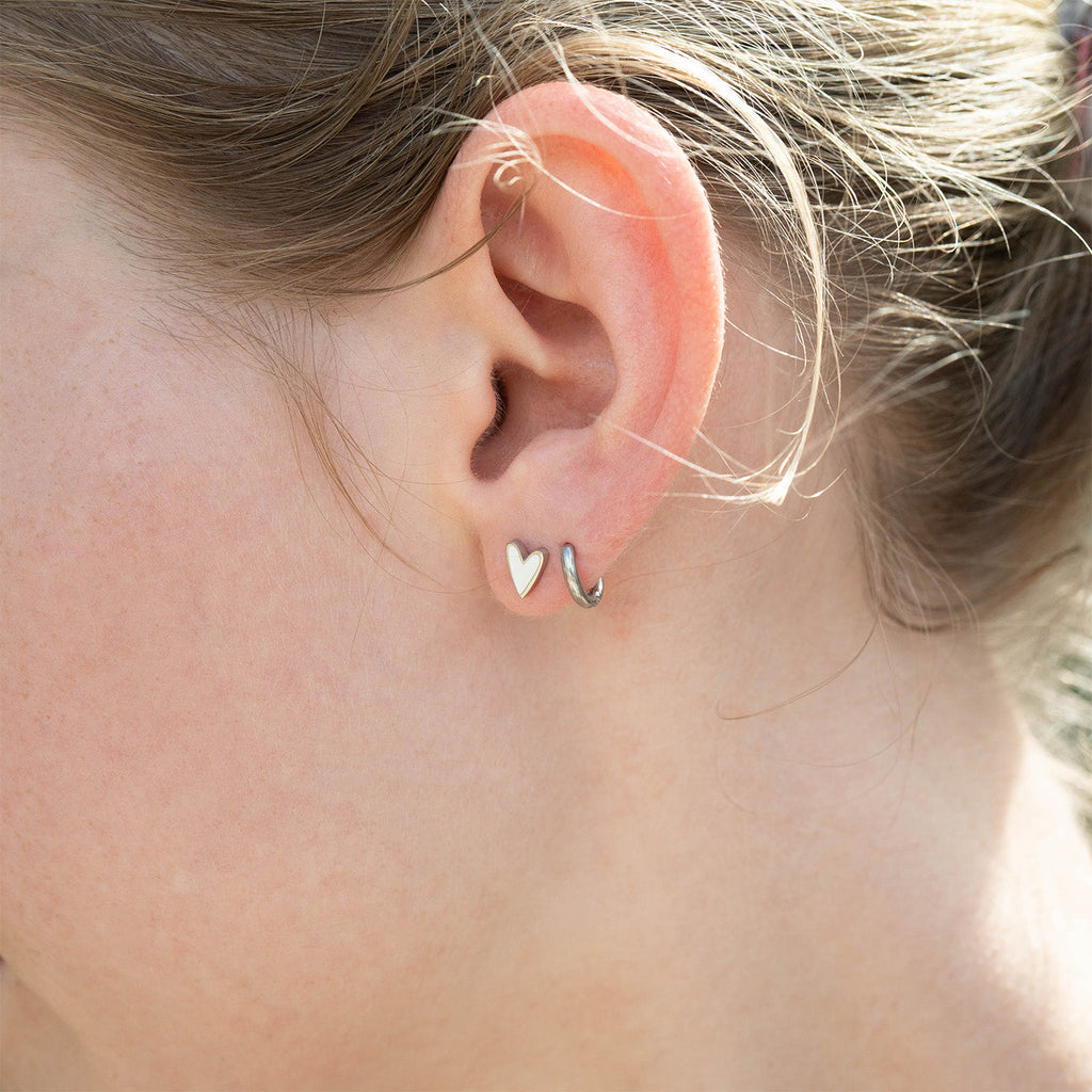 Gold Heart Stud Earrings – 18K PVD Coated Stainless Steel Hypoallergenic Jewelry