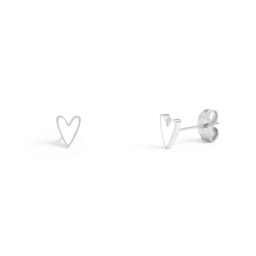 Gold Heart Stud Earrings – 18K PVD Coated Stainless Steel Hypoallergenic Jewelry