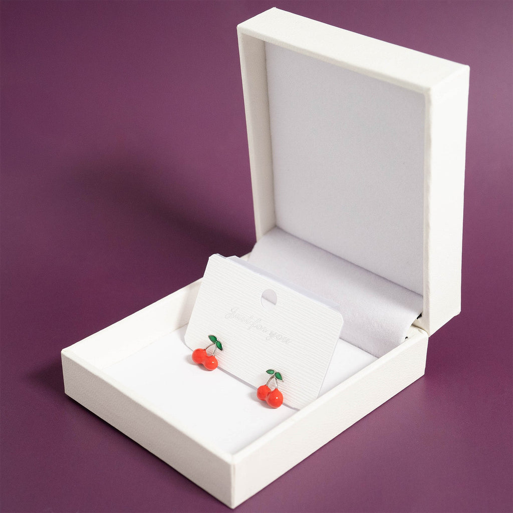 Gold Cherry Earrings – 18K Gold Stud Earrings | Hypoallergenic Stainless Steel Jewelry