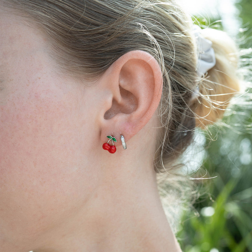 Gold Cherry Earrings – 18K Gold Stud Earrings | Hypoallergenic Stainless Steel Jewelry