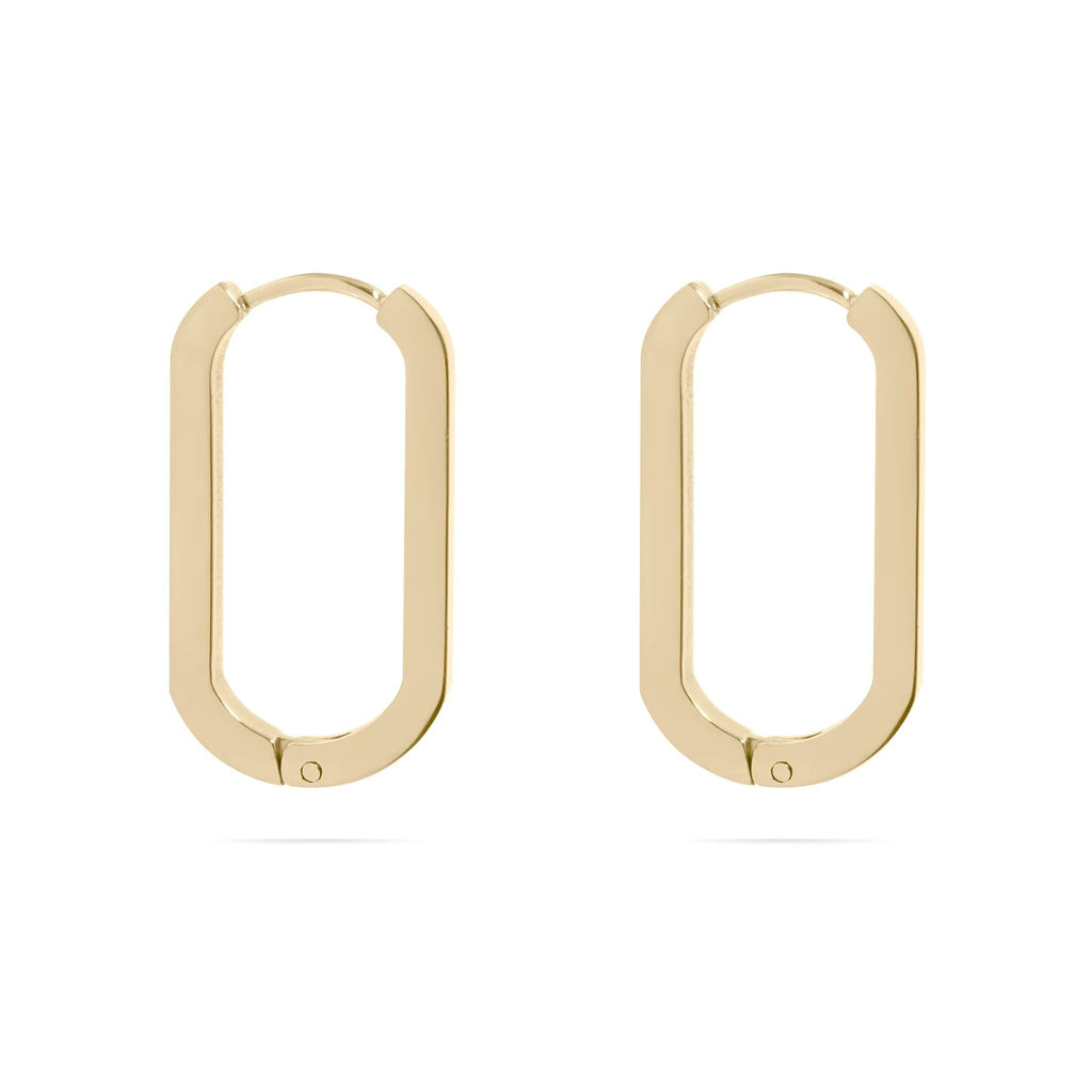 14K Gold Filled PLUS Oval Huggie Earrings