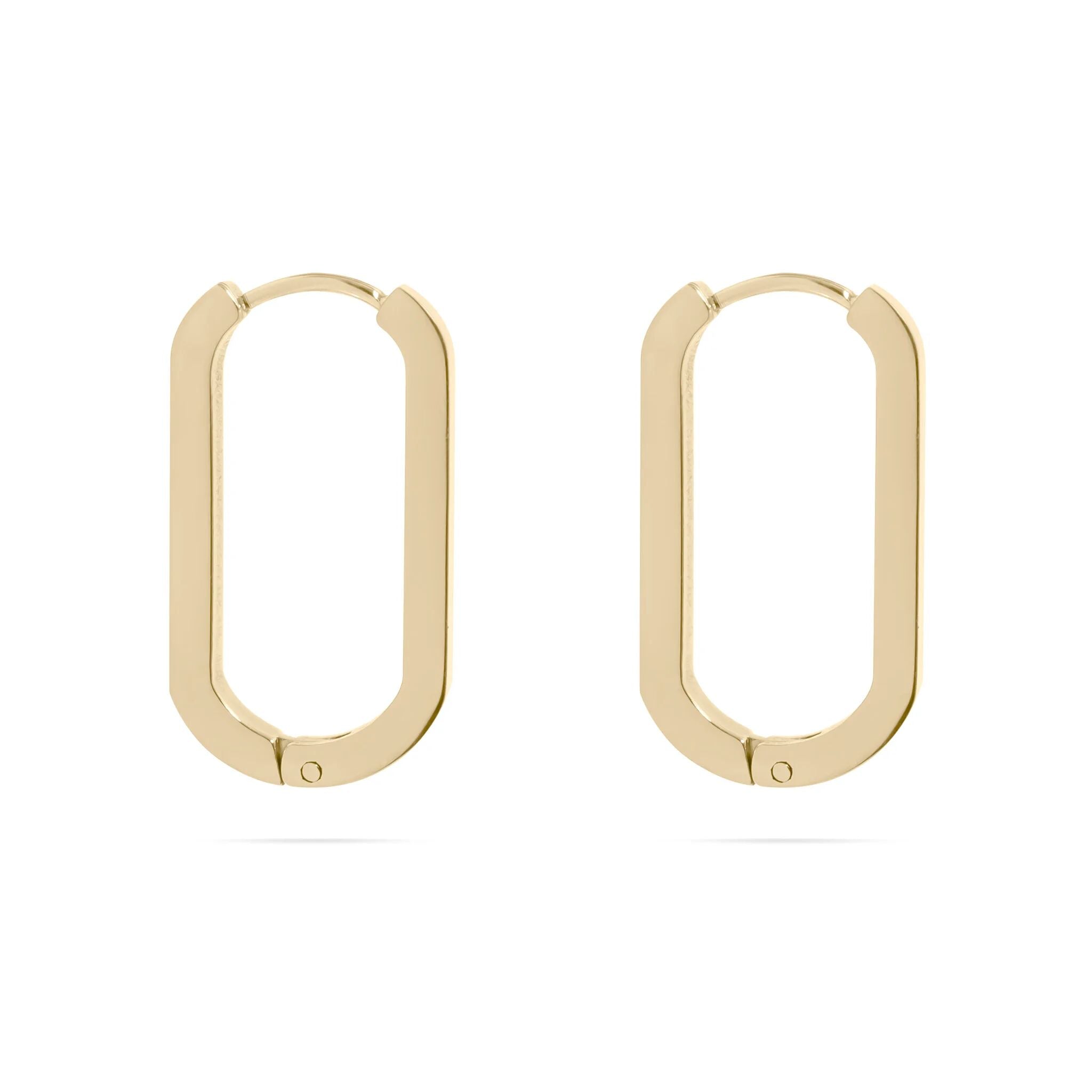 14K Gold Filled PLUS Oval Huggie Earrings