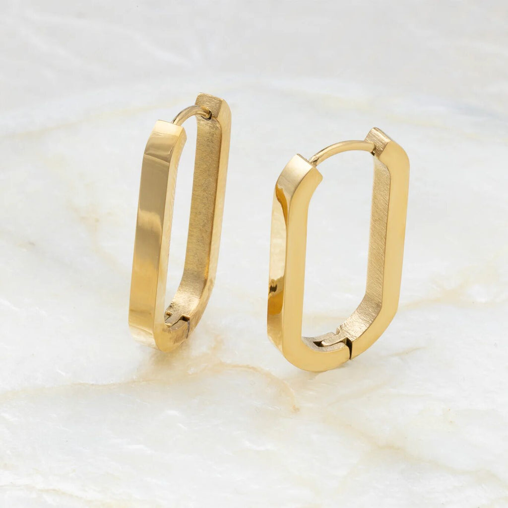 14K Gold Filled PLUS Oval Huggie Earrings