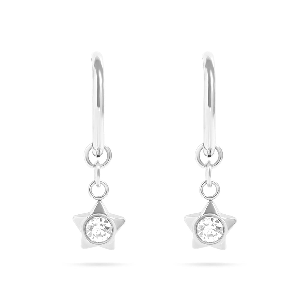 CZ Star Pendant Huggie Earring