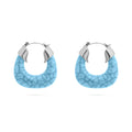 Chunky Hoop Earrings – 18K Gold Stainless Steel Turquoise Statement Hoops