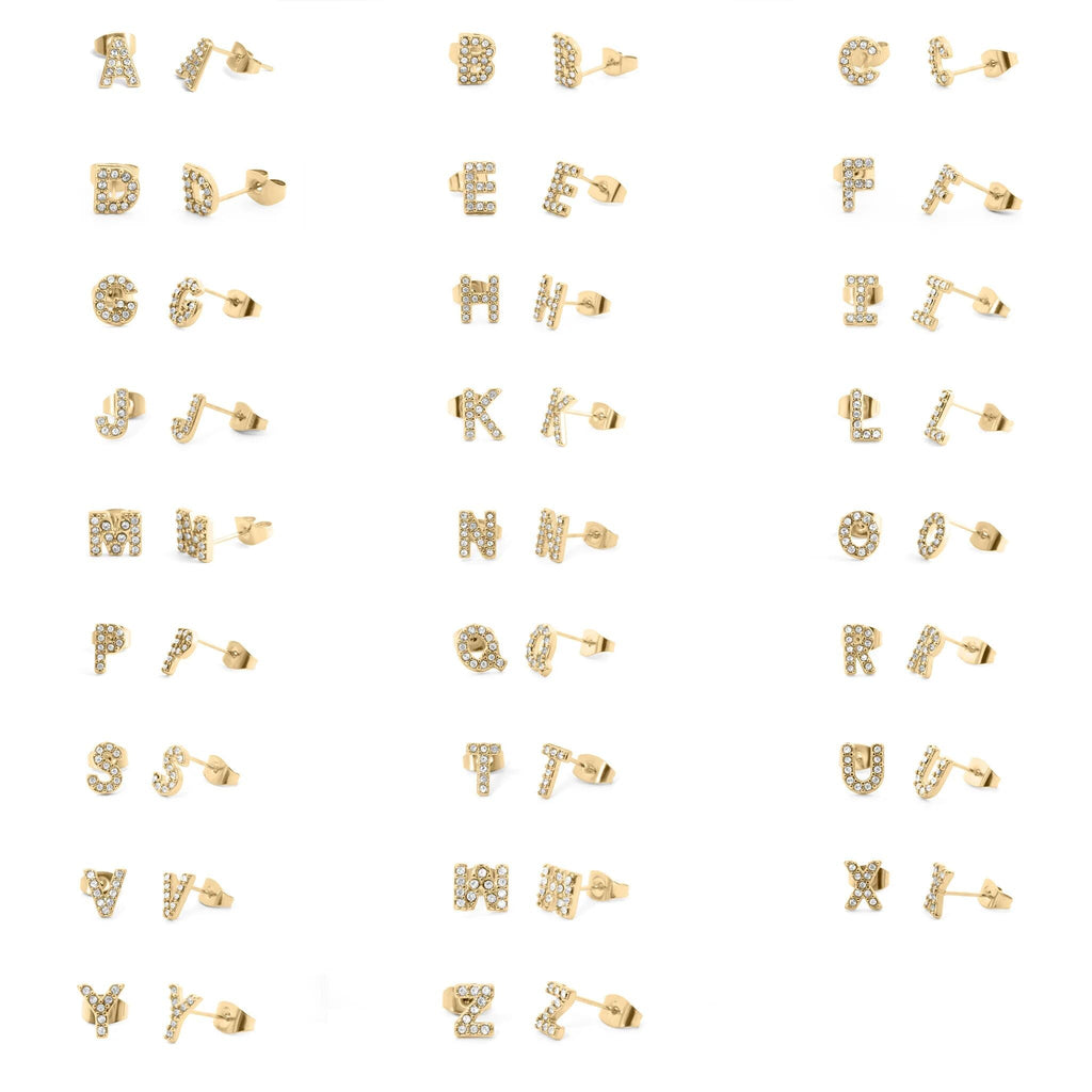 Initial Stud Earrings – Personalized Gold Stud Earrings | Hypoallergenic Stainless Steel