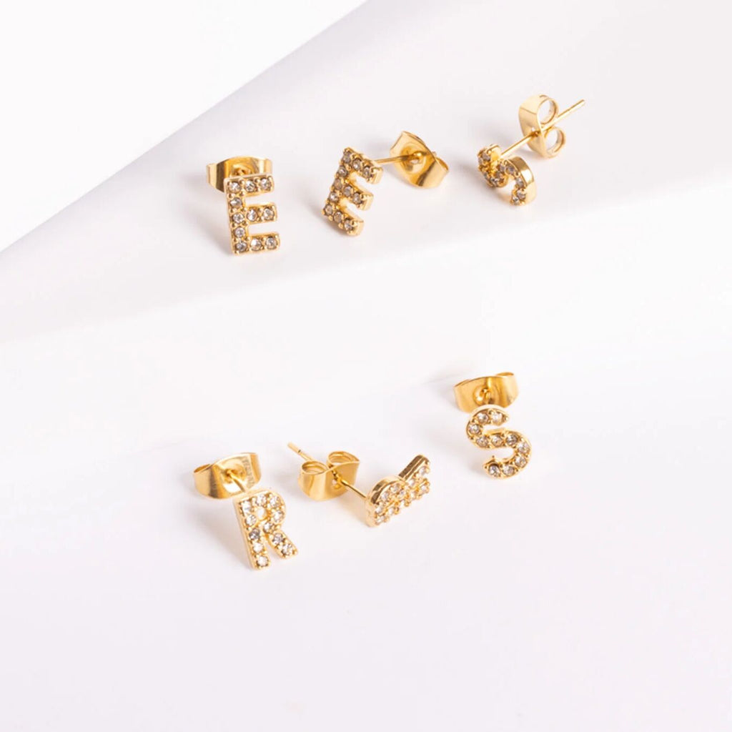 Initial Stud Earrings – Personalized Gold Stud Earrings | Hypoallergenic Stainless Steel