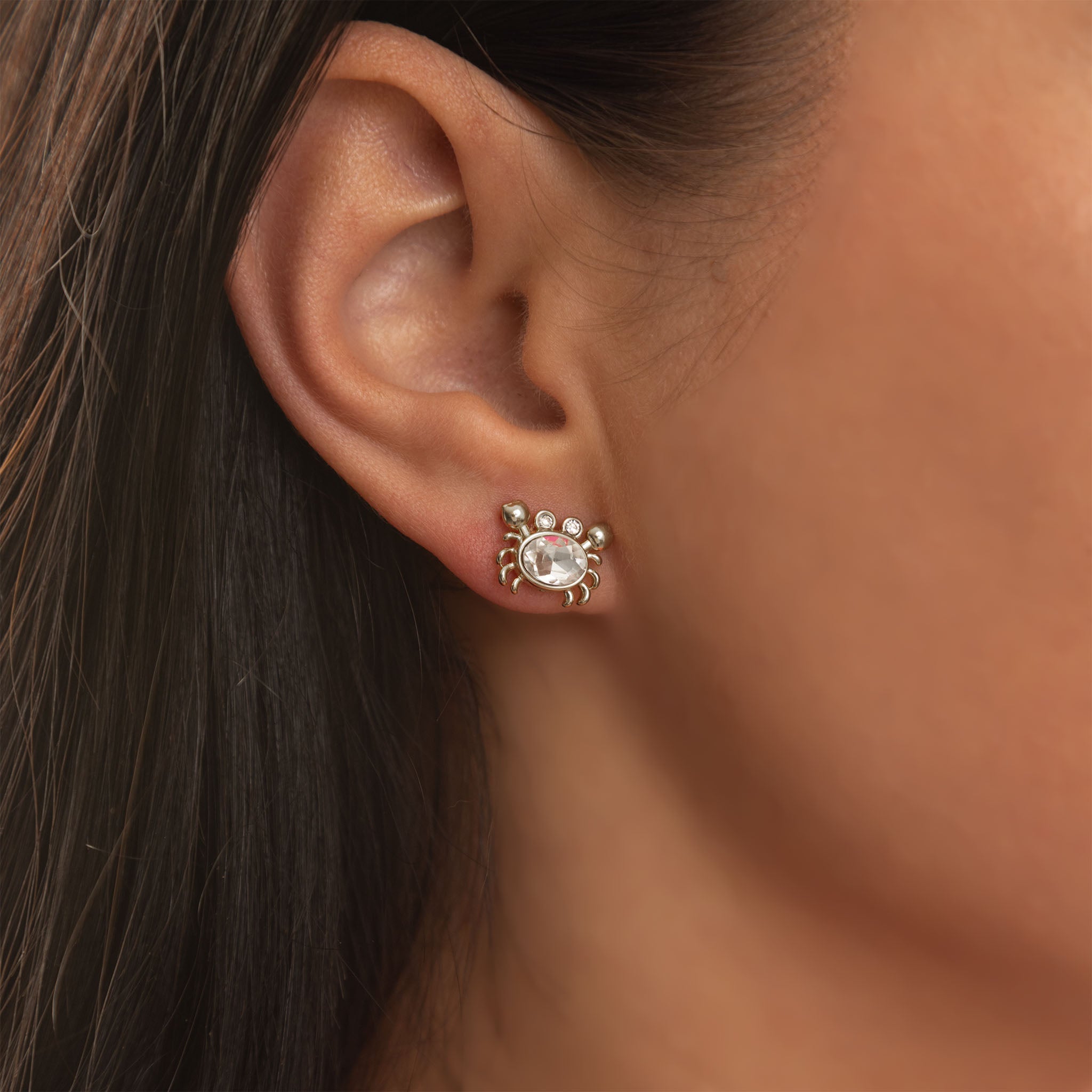 18K Gold PVD Stainless Steel Stone Crab Earring