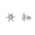 Silver Firework Stone Burst Stud Earring