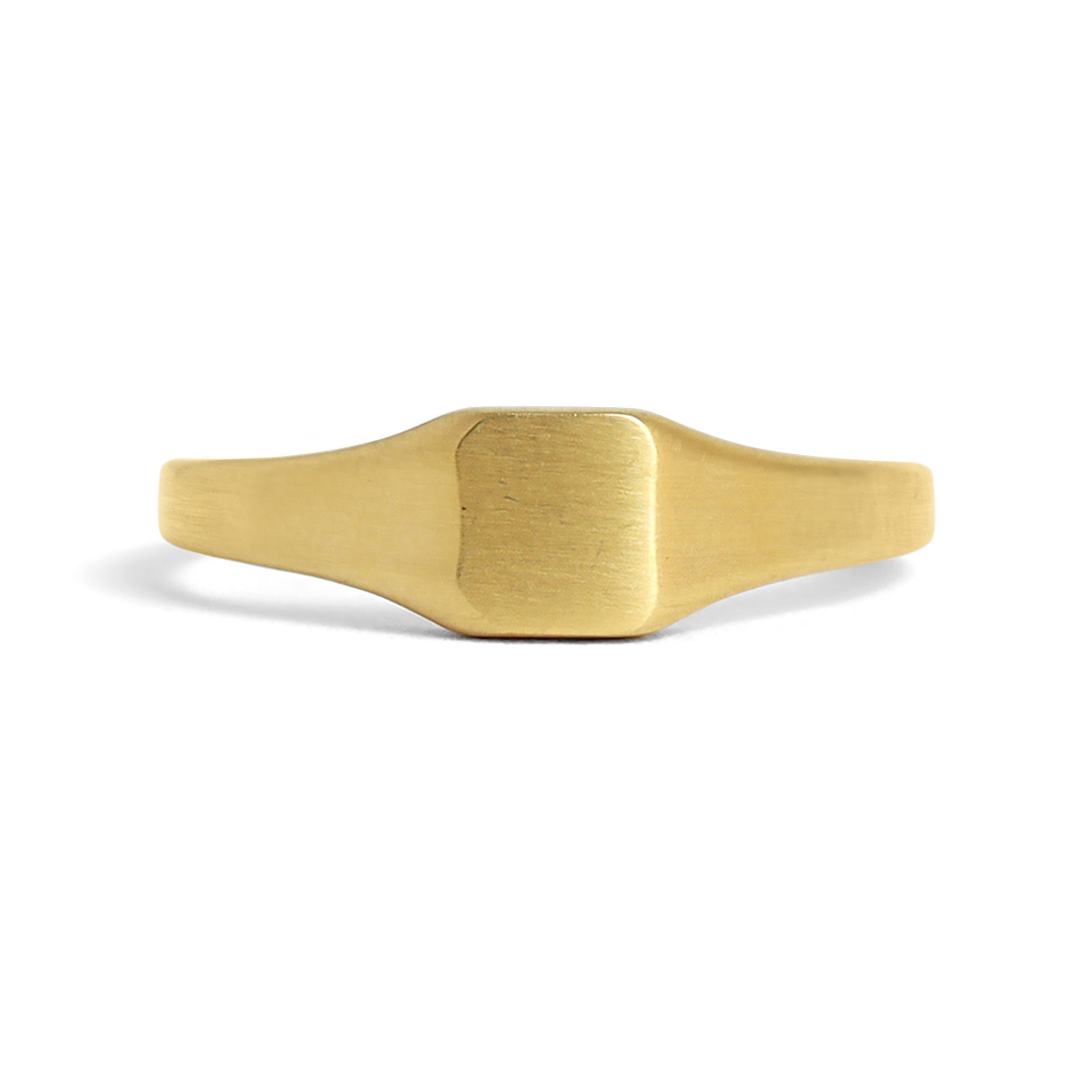 Engraved Gold Signet Ring - 18K Gold Square Signet, Durable & Tarnish Resistant