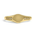 Engraved Gold Signet Ring – 18K Gold Plated Stainless Steel With CZ Stones