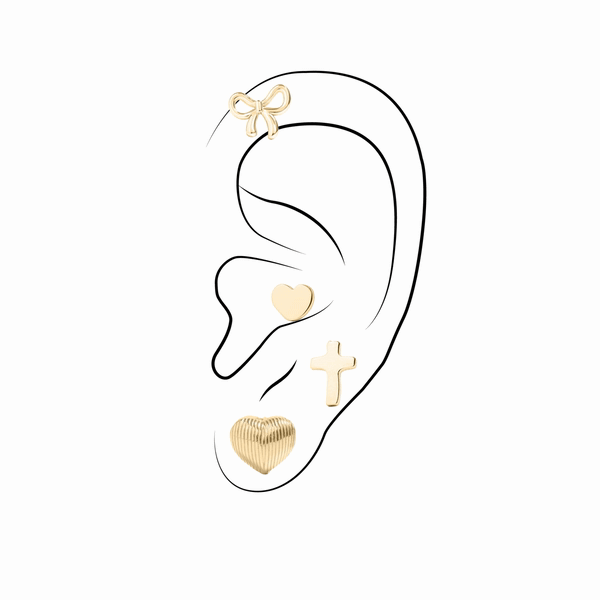 Gold Bow Stud Earrings – 18K Gold PVD Stainless Steel | Hypoallergenic Lightweight Studs