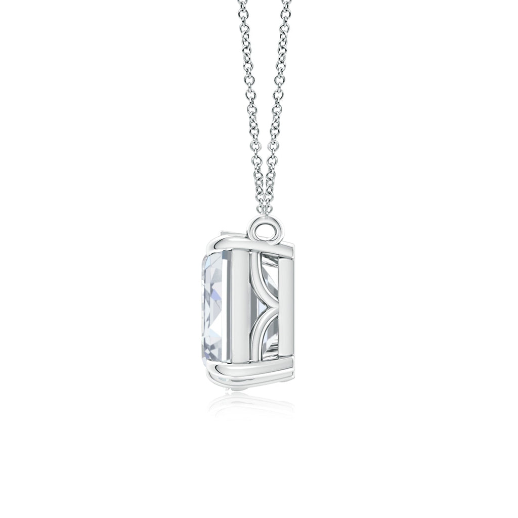 Lab-Grown Diamond Pendant – Two-Stone Pendant with Emerald Cut & Pear Shaped Diamonds in 14K White Gold