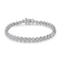 Moissanite Tennis Bracelet – 14K Gold Overlay | Flower Cut Stones | 7.25 Inch Elegant Design