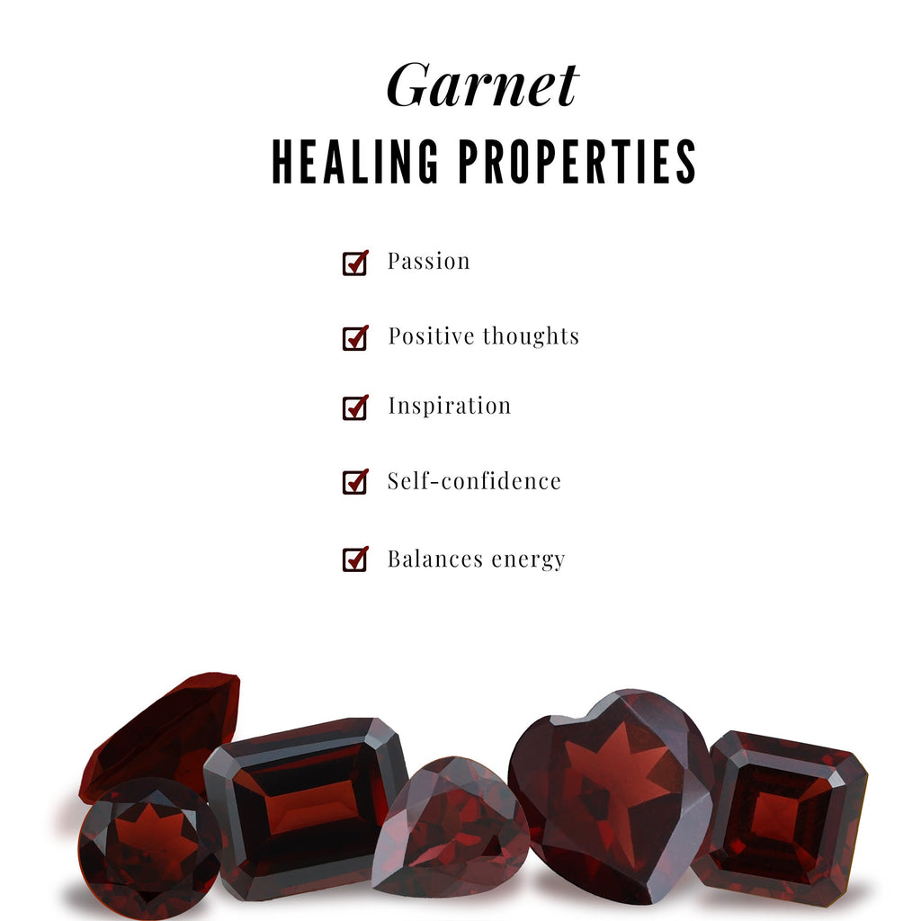 Natural 8mm Garnet Solitaire Engagement Ring