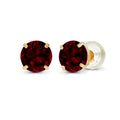 Red Garnet Stud Earrings – 2.00 CTW Natural Garnet, 14K Yellow Gold Jewelry