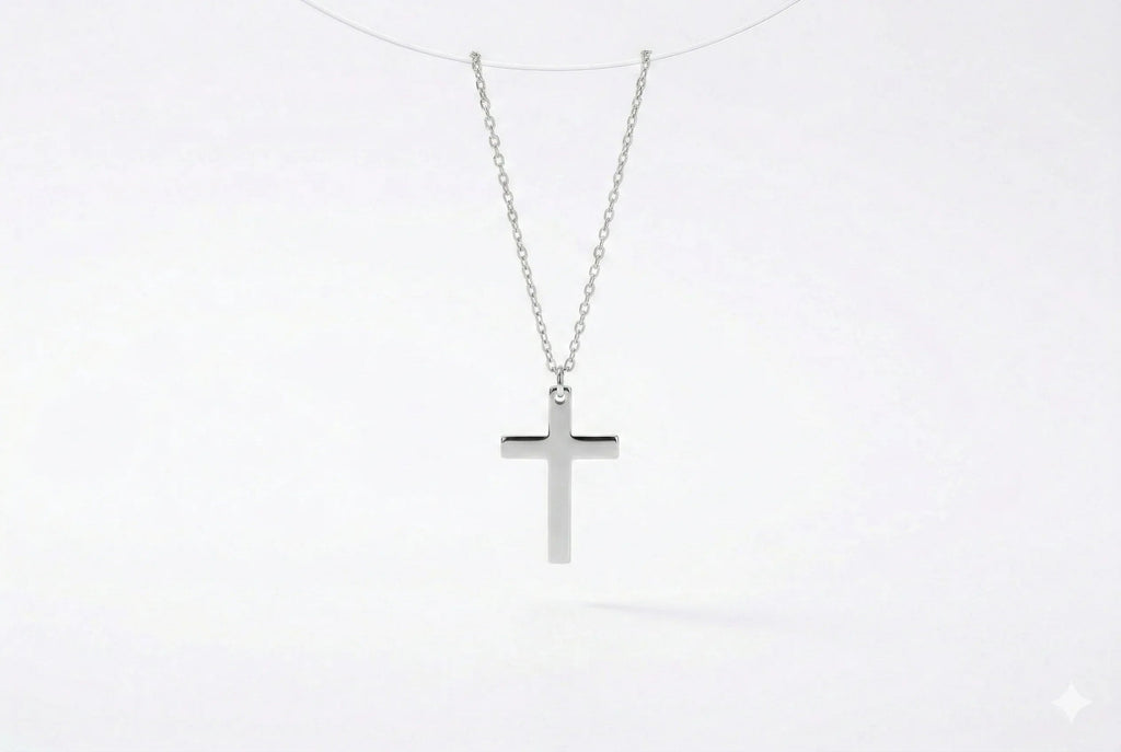 Gold Cross Necklace, 14K Gold Vermeil Over Sterling Silver