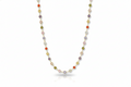 Multicolor Baguette Necklace, 925 Sterling Silver Charm Jewelry