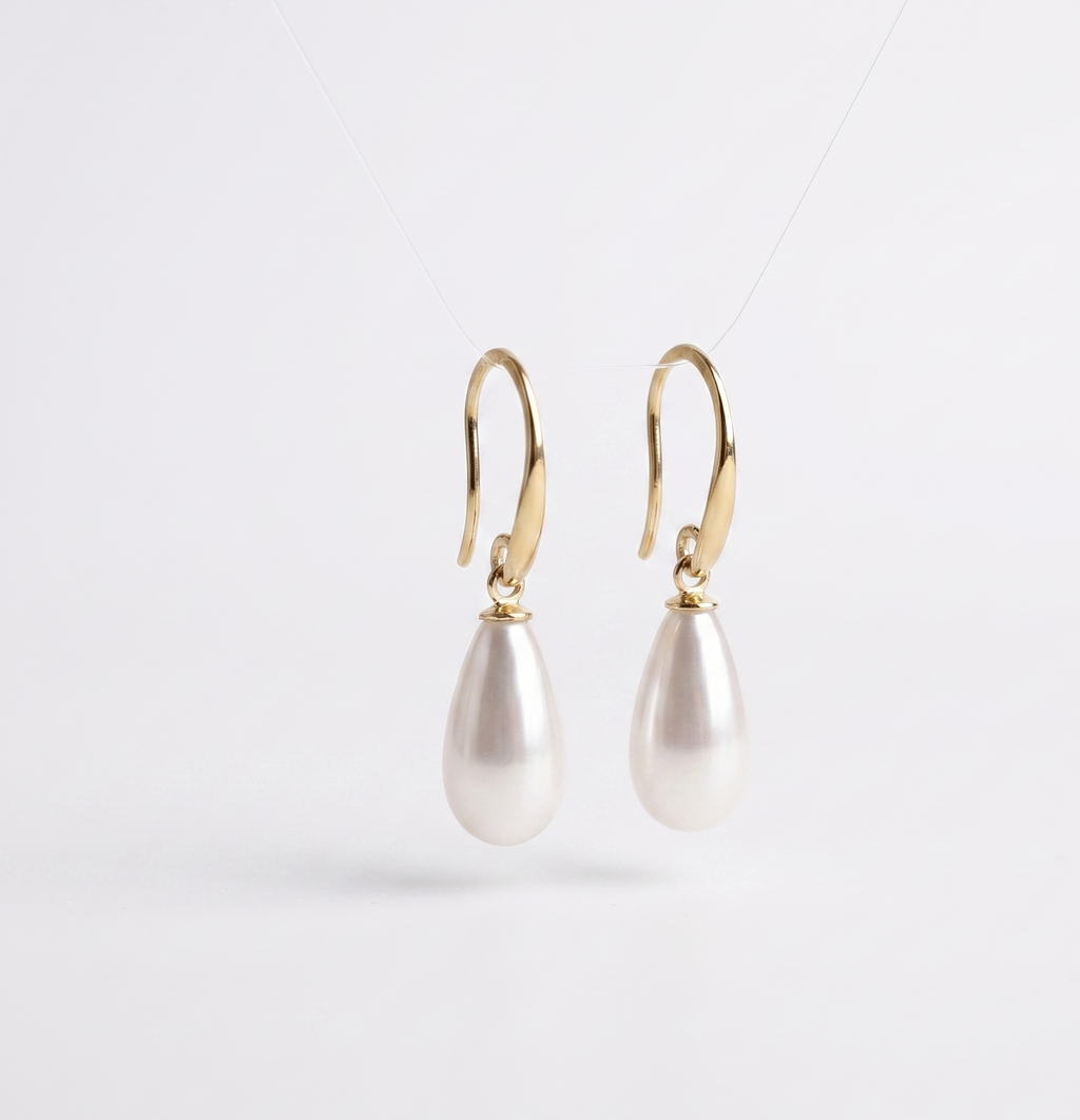 Mother Of Pearl Earrings, 925 Sterling Silver Drop Earrings