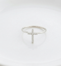 Sterling Silver Cross Ring, 925 Sterling Silver Diamond Accent