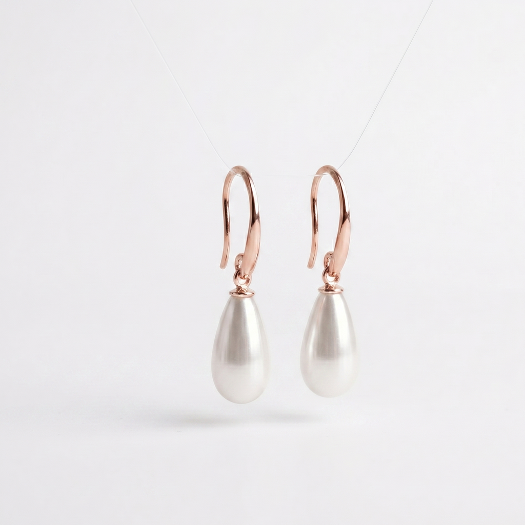 Mother Of Pearl Earrings, 925 Sterling Silver Drop Earrings