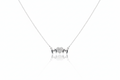 Sterling Silver Mom Necklace, Sparkling Diamond Heart Pendant