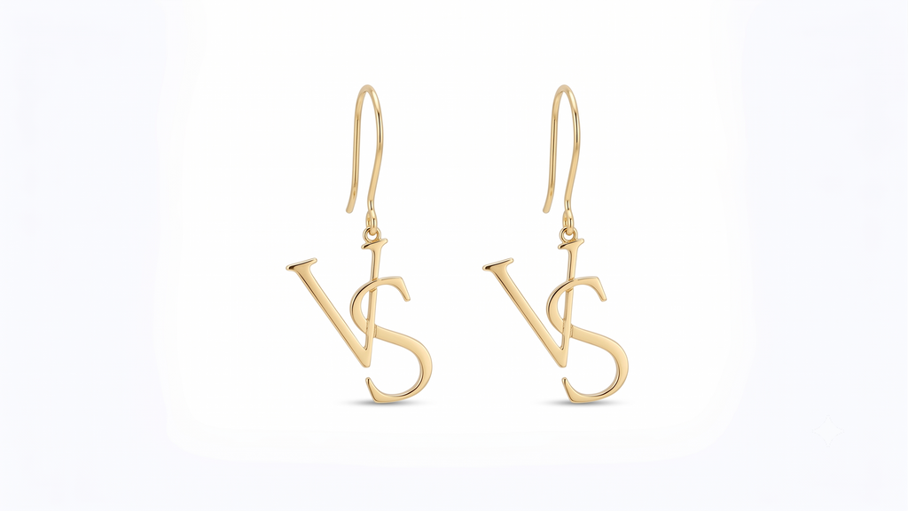 Custom Initial Dangle Earrings, Sterling Silver Two-Letter Design