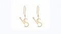 Custom Initial Dangle Earrings, Sterling Silver Two-Letter Design