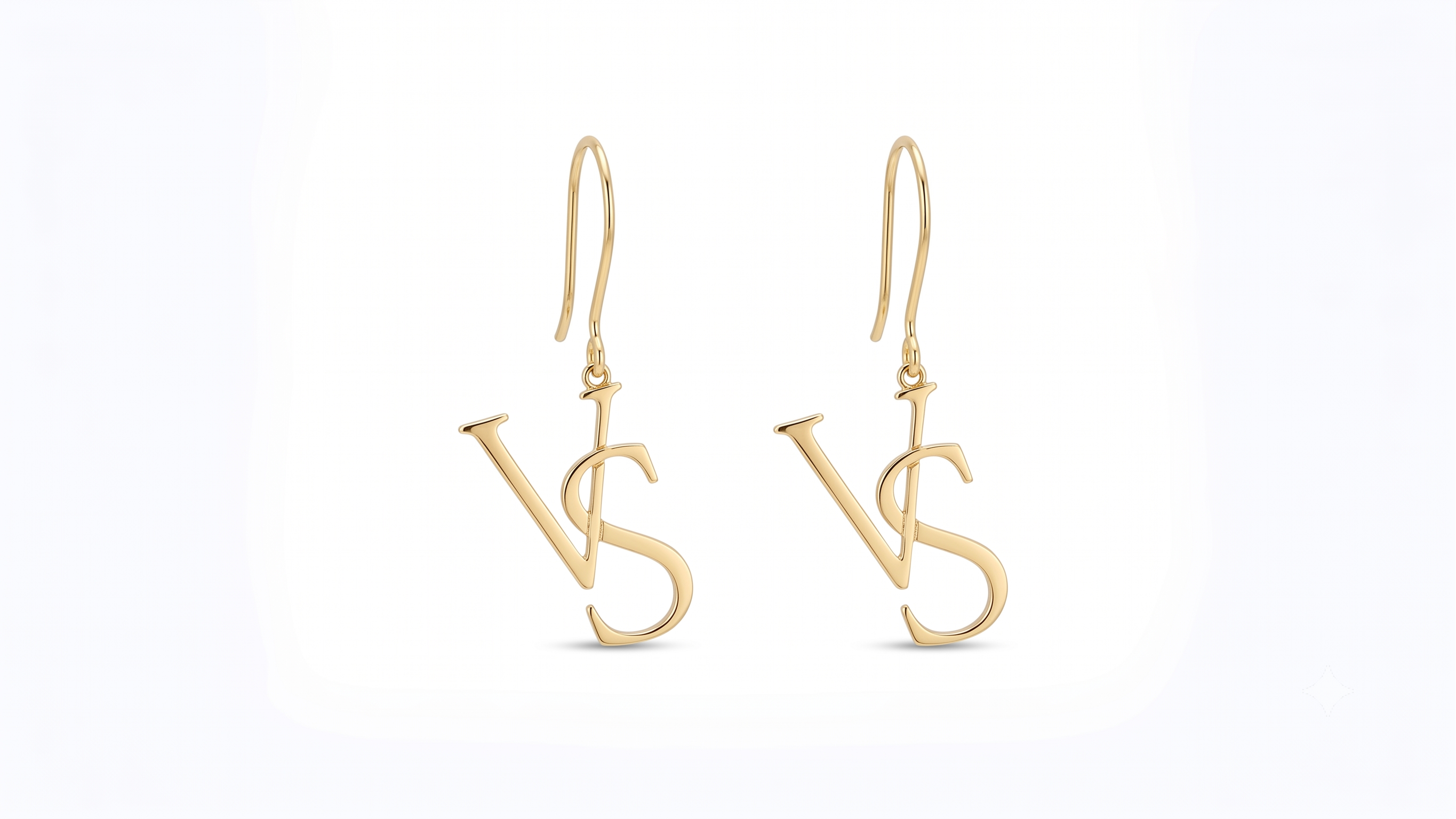 Custom Initial Dangle Earrings, Sterling Silver Two-Letter Design