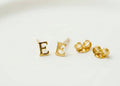 Personalized Initial Stud Earrings, Sterling Silver And Gold Tiny
