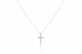 Sterling Silver Cross Necklace, CZ Pendant, 925 Sterling Silver