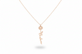 Birth Flower Name Necklace, Sterling Silver Floral Necklace