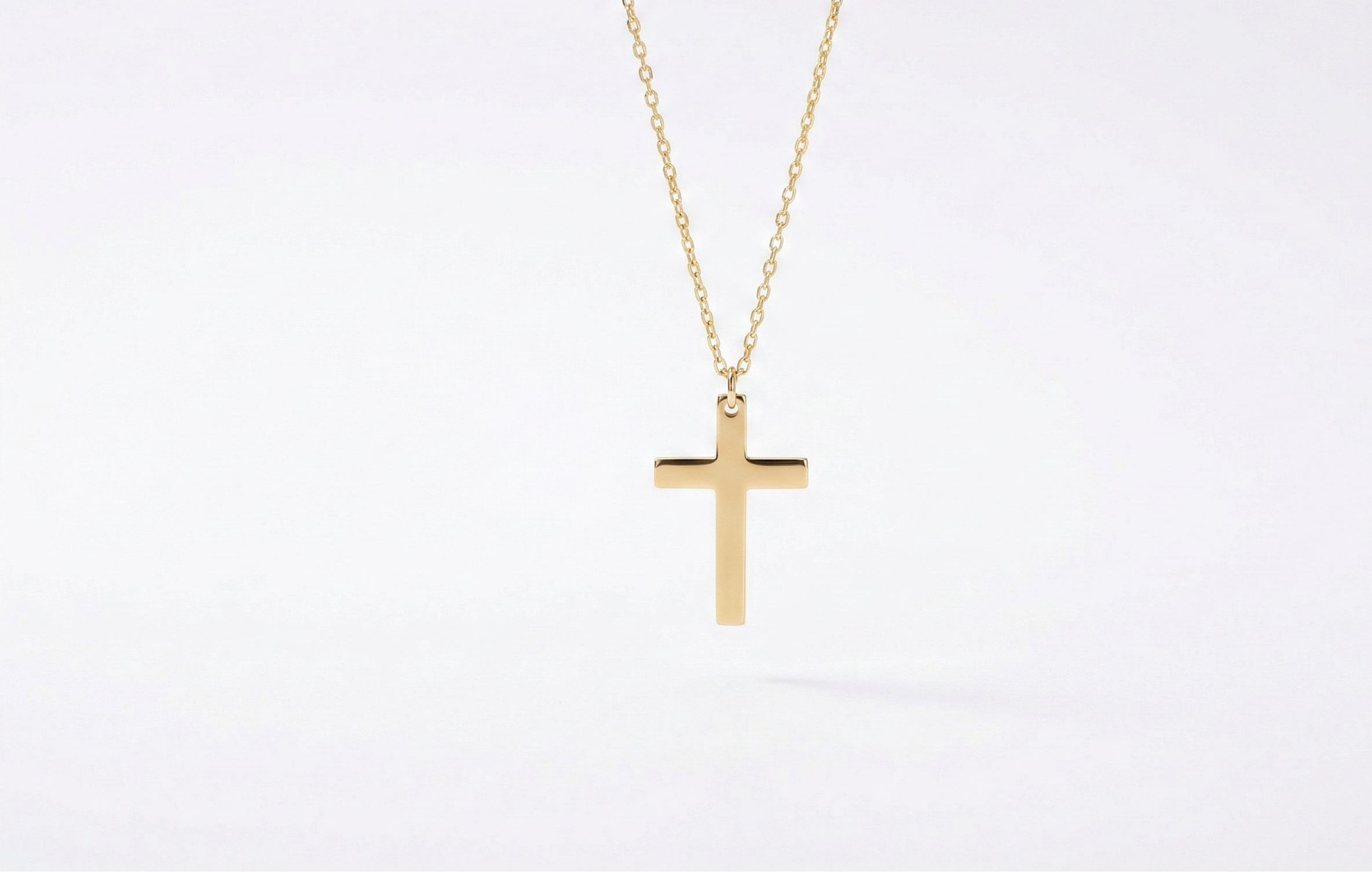 Gold Cross Necklace, 14K Gold Vermeil Over Sterling Silver