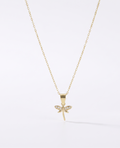 Dragonfly Necklace, 925 Sterling Silver Dainty CZ Pendant Charm