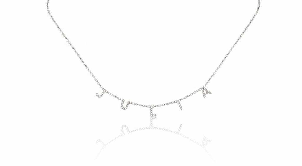 Pave Initial Necklace, CZ Letter Necklace Sterling Silver