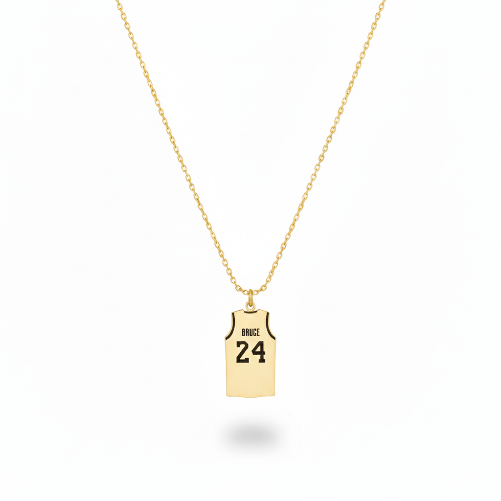 Custom Basketball Necklace, Sterling Silver Name & Number Pendant
