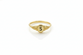 Initial Pinky Ring Vintage 925 Sterling Silver Signet Ring