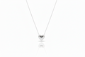 3D Heart Necklace, Bubble Heart Charm in 925 Sterling Silver
