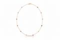 Rainbow Gemstone Necklace, 925 Sterling Silver Dainty Necklace