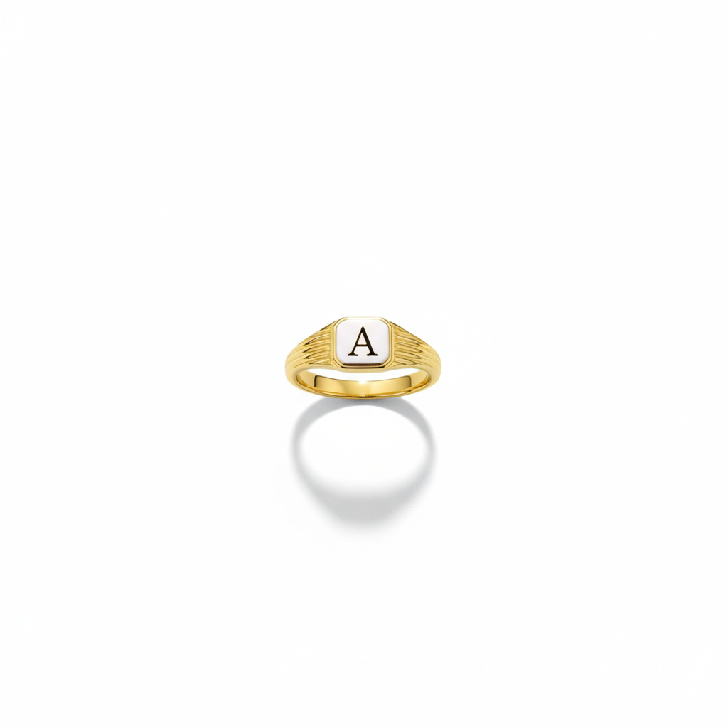 Personalized Signet Ring, 14K Gold, Rose Gold, Sterling Silver