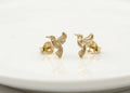 Hummingbird Earrings, 925 Sterling Silver Bird Stud Earrings