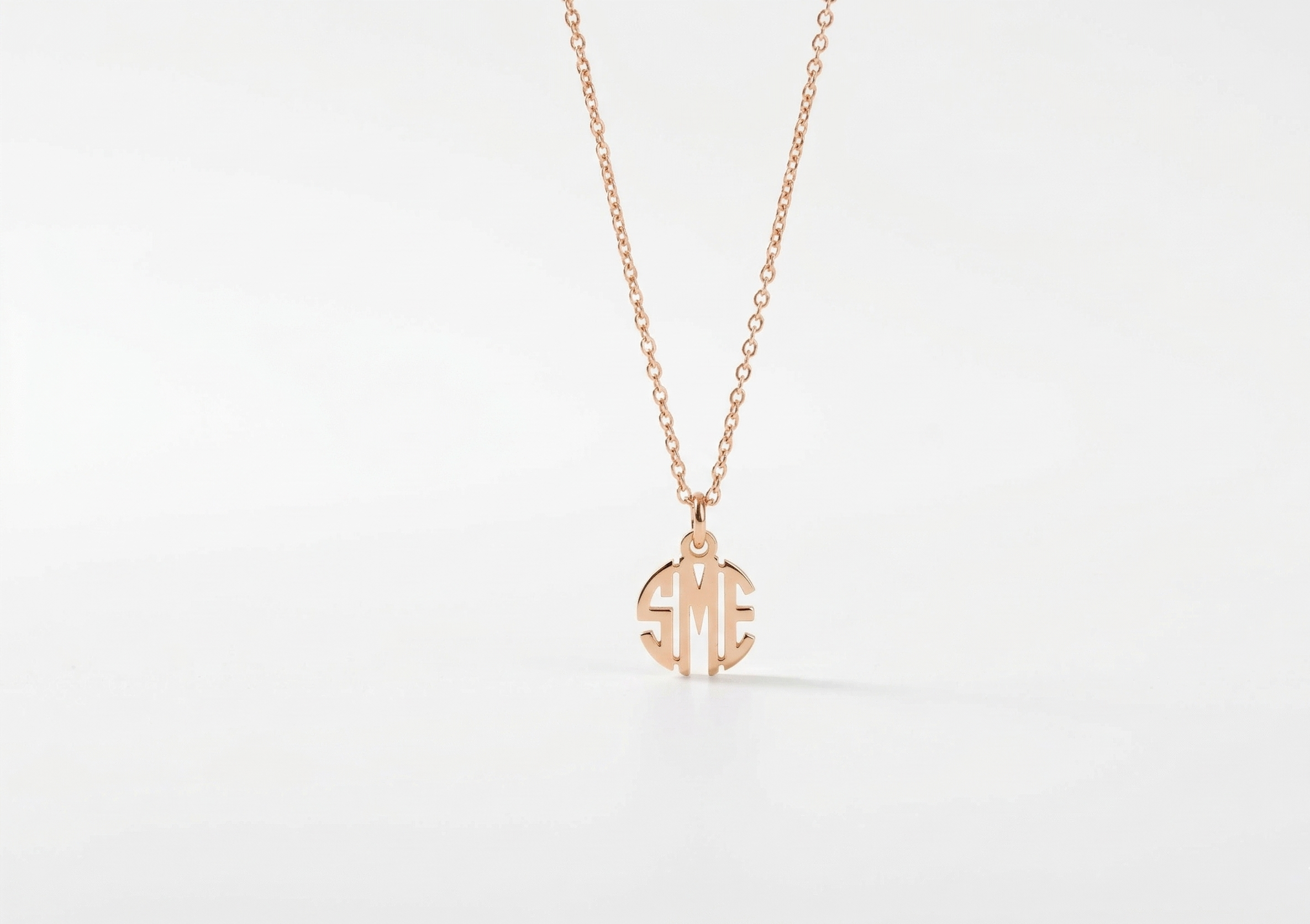 Personalized Monogram Necklace, Sterling Silver Dainty Necklace