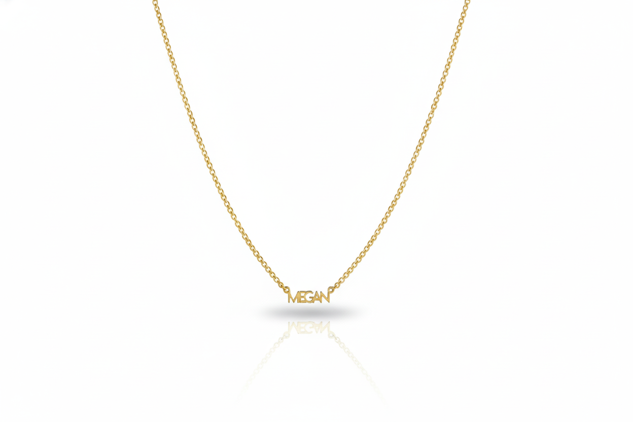 Intertwined Name Necklace, Sterling Silver, Gold, Rose