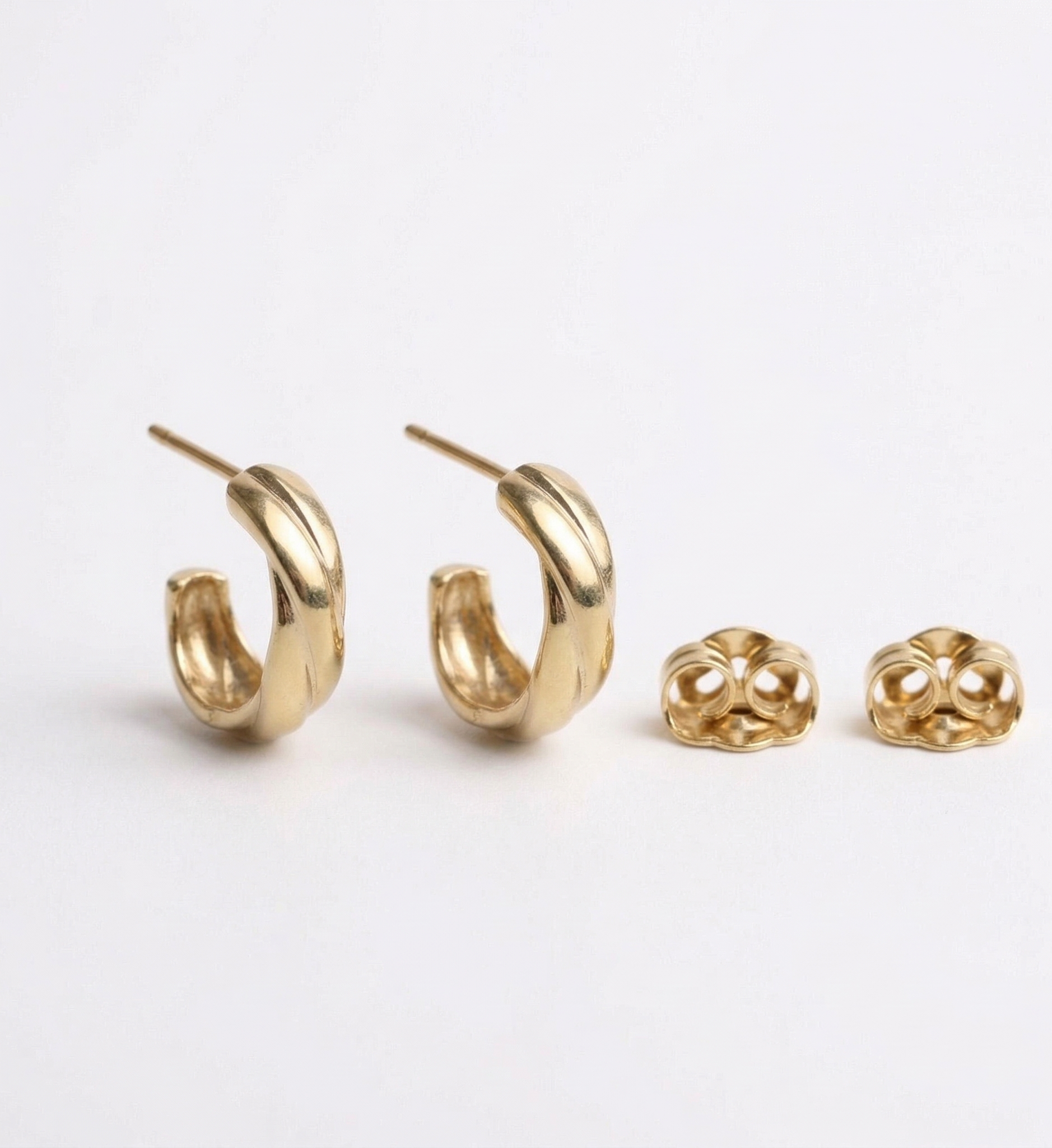 Twisted Silver Hoop Earrings, Solid 925 Sterling Silver